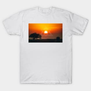 Sunset Road Geometry Triangles T-Shirt
